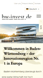 Mobile Screenshot of bw-invest.de